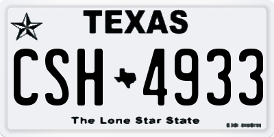 TX license plate CSH4933