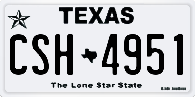 TX license plate CSH4951