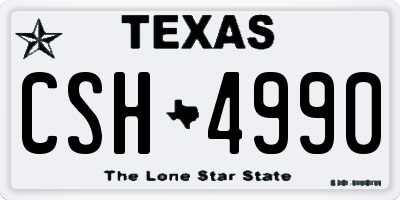 TX license plate CSH4990
