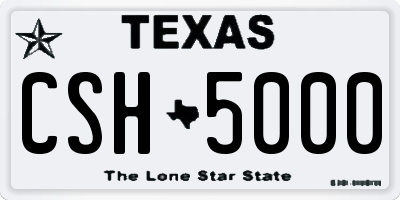 TX license plate CSH5000