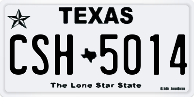 TX license plate CSH5014