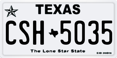 TX license plate CSH5035