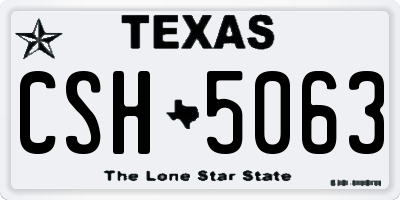 TX license plate CSH5063