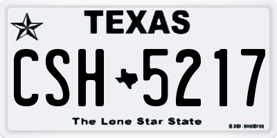 TX license plate CSH5217