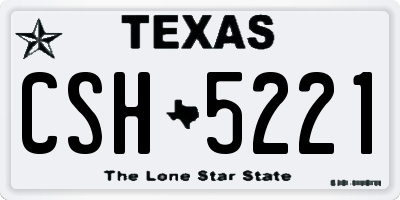 TX license plate CSH5221