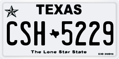 TX license plate CSH5229