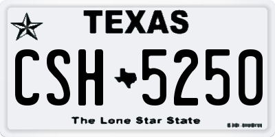 TX license plate CSH5250