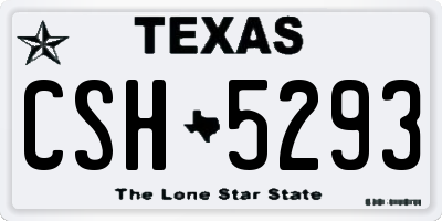 TX license plate CSH5293
