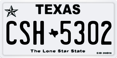 TX license plate CSH5302