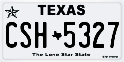 TX license plate CSH5327