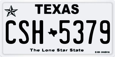 TX license plate CSH5379