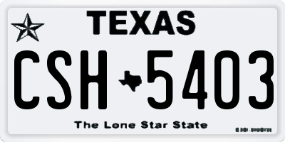 TX license plate CSH5403