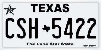 TX license plate CSH5422