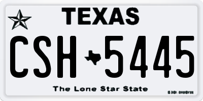 TX license plate CSH5445