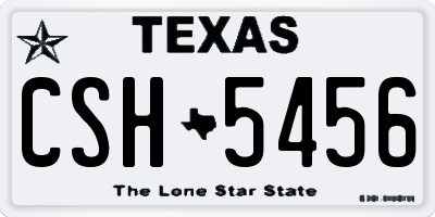 TX license plate CSH5456