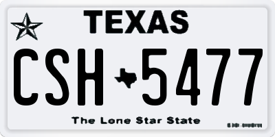 TX license plate CSH5477