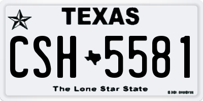 TX license plate CSH5581