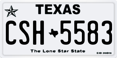 TX license plate CSH5583