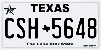TX license plate CSH5648