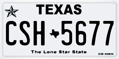 TX license plate CSH5677
