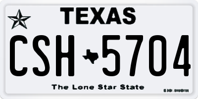 TX license plate CSH5704