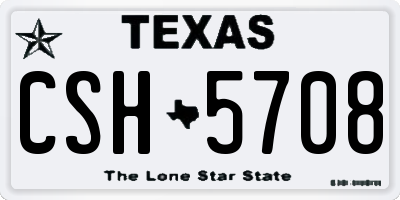 TX license plate CSH5708