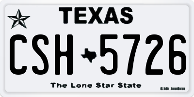TX license plate CSH5726