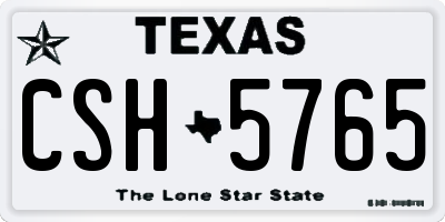 TX license plate CSH5765