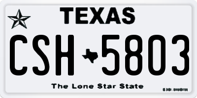 TX license plate CSH5803