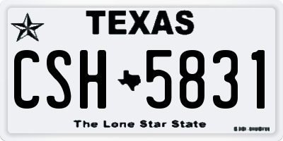 TX license plate CSH5831