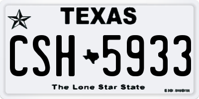 TX license plate CSH5933