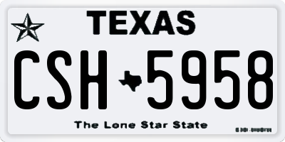 TX license plate CSH5958