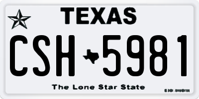 TX license plate CSH5981