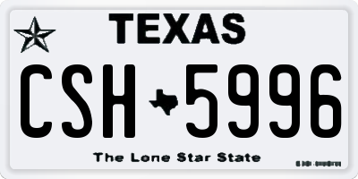 TX license plate CSH5996