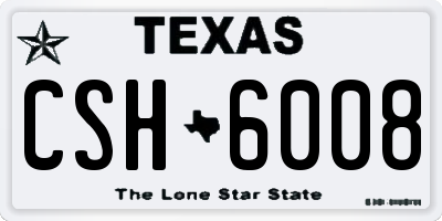 TX license plate CSH6008