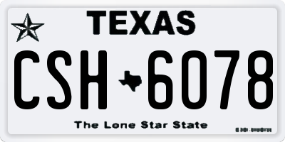 TX license plate CSH6078