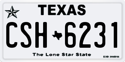 TX license plate CSH6231