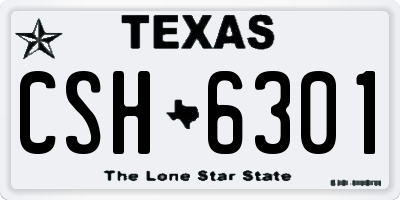 TX license plate CSH6301