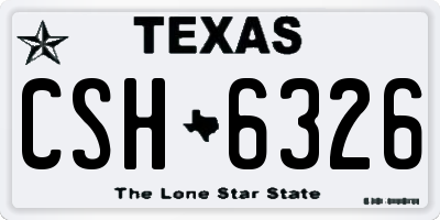 TX license plate CSH6326