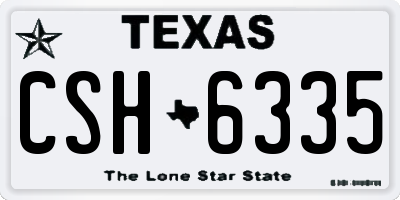TX license plate CSH6335