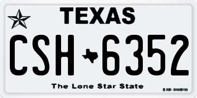 TX license plate CSH6352