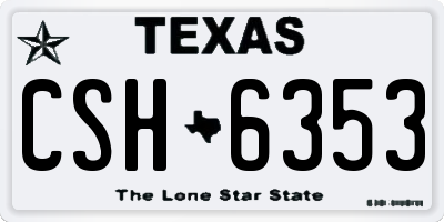 TX license plate CSH6353