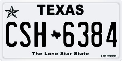 TX license plate CSH6384