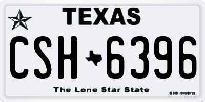 TX license plate CSH6396