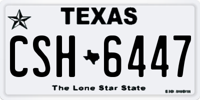 TX license plate CSH6447