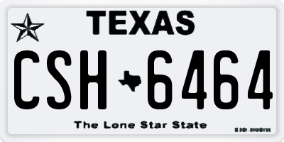 TX license plate CSH6464