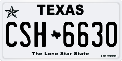 TX license plate CSH6630
