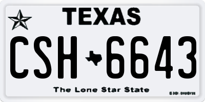 TX license plate CSH6643