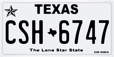 TX license plate CSH6747
