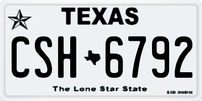 TX license plate CSH6792